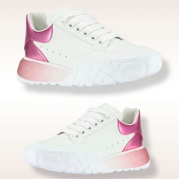 Alexander McQueen Metallic Court Ombre Barbie Pink Glitter Platform Sneakers - Picture 15 of 15